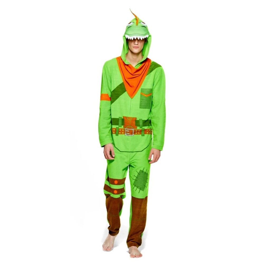 Fortnite Mens Union Suit Dino Rex Pajama Sleeper Fun Onesie Pajamas 2019 Large
